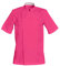 Veste de cuisine manches courtes col officier avec une poche stylo 1 Fermeture par pressions cachées taille XS à XXXL (Rose, S)