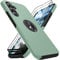AOUIA for Samsung A34 5G Case with 2 Screen Protector, Phone Case Samsung A34 5g Case with 360° Magnetic Rotation with Stand, Shockproof +Fingerprint Resistant(Alpine Green+6.6)