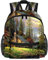 VAPOKF Leichter Schulrucksack, Kleinkind-Rucksack, kleine Reise-Umhängetasche für Jungen, Mädchen, Kinder, Haus in der Nähe des Baches, multi, 25.4x10x30 CM/10x4x12 in
