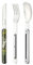 Akinod Couverts droits élégants gourmands avec insert magnétique (couteau, fourchette et cuillère) - Magnetic straight cutlery 12H34 mod. MIRROR Jungle