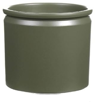 INNA-Glas Keramiktopf ALCHIBA, dunkelolivgrün-matt, 12,5 cm, Ø 14 cm - Pflanzentopf