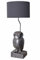Tischlampe Eule Nachttischlampe (ohne Leuchtmittel) Uhu Lampe Leuchte Vogelfigur Grau Leselampe 74cm cw202 Palazzo Exklusiv