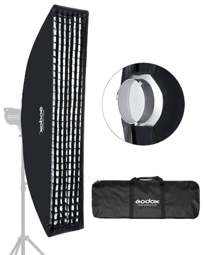 Godox 30 cm x 120 cm 31,8 x 119,4 cm striscia alveare griglia a nido d'ape Softbox Bowens Mount per flash Godox e altre luci flash da studio