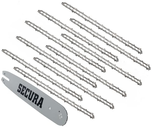 SECURA 10x Sägekette +Schwert 3/8 1,1mm 52 35cm HM kompatibel mit Makita DUC353 DUC353Z