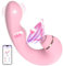 Butterfly Vibrator Sex Spielzeug für die Paare, 3 IN 1 Silikon Zungenlecken Vibratoren für sie Klitoris Stimulator, Anal Vibrator mit 10 Vibration 5 Pulsing, Erotisches Sexspielzeug Frau Massagestab