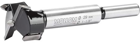 MOLLOM 29mm (1-1/8) Broca Forstner precisa con carburo YG8 de 2,0mm. Ideal para madera dura, plástico y contrachapado