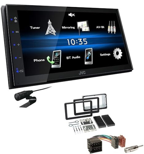 JVC KW-M25BT 2-DIN Autoradio Touchscreen Bluetooth kompatibel mit Android USB Mirroring passend für Alfa Romeo Spider 2006-2010 mit OEM Navi