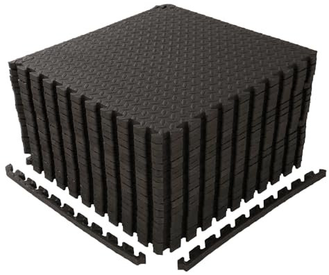 LEADZM 18-72 Bodenschutzmatte Set, Schutzmatten, 60 x 60 x 1 cm, EVA Turnmatten, Gymnastikmatten, Puzzlematten, Sportmatten, Trainingsmatten (72)