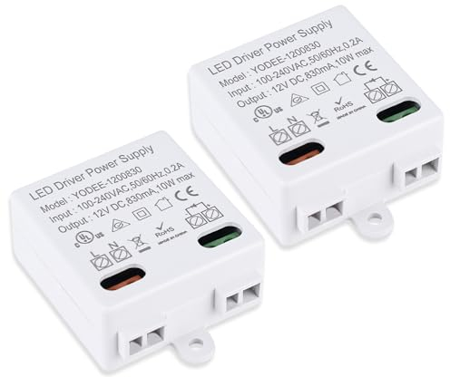 2 Pcs Led Trafo 12v, Trafo 230v Auf 12v Led, Led Netzteil Treiber Transformator, Transformer Mini Led Transformator, LED Trafo Mini 12V/DC für 12V LED LeuchtenTrafo 230v Auf 12v Ip67 Dosentrafo