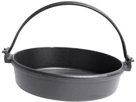 Kisangel Gusseisen Topf 20cm Großer Campingkochtopf Schwarz
