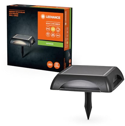 Ledvance ENDURA STYLE SQUARE WALL Außenleuchte, 1,2W, 60lm, dunkelgrau, indirekte Beleuchtung, wiederaufladbarer Akku, IP65 Schutzklasse, 3.000K Farbtemperatur, warmweiße Lichtfarbe, Wandleuchte