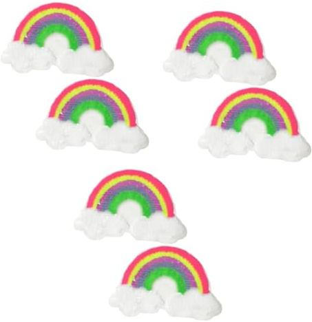 Operitacx 6stücke Regenbogen Wende-pailletten Aufnäher Doppelseitige Farbwechselnde Stickerei Patches Für Kleidung Taschen Und -projekte Dekorativ Und Langlebig