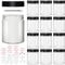 8 oz Clear Glass Jars with Lids,12 Pack Empty Cosmetic Containers with Inner Liners and Black Lids,Refillable Round Cream Jars for Lotion,Beauty Products