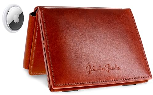 Jaimie Jacobs Flap Boy XL AirTag-Edition Magic Wallet mit Münzfach RFID-Schutz Geldbeutel mit Platz für 13 Karten (Dunkelbraun)