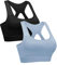 Litherday Sport BH Damen Starker Halt Push Up Sports Bustier ohne Bügel Gepolstert Sport Bra für Yoga Fitness Schwarz+Hellblau M