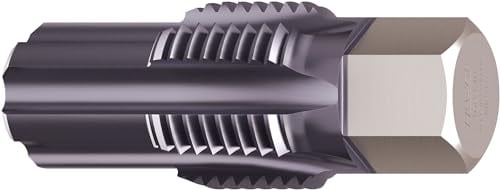Hazet 4683-18 Gewinde-Nachschneider, M18 x 1,5, für Abgastemperatur-Sonden, 13 mm Außen-Sechskant, 42 mm Länge, für Mercedes-Benz, Audi, Porsche, BMW, VW, Führungsbolzen und Reinigungsnuten