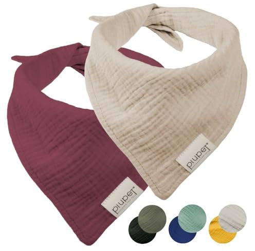 PiuPet® Hundehalstuch I 2er Set Hundehalstücher I Hundehalstuch große Hunde I Halstuch Hund I Stylisches Bandana große & kleine Hunde | Hundebekleidung & Zubehör I Beige/Rot | (S) 58x40x40cm