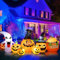Halloween Aufblasbar Kürbis Deko Outdoor: Halloween Aufblasbare Garten Dekoration mit Katze Geist - Helloween Figuren mit Innen LEDs für Party Indoor Draußen Haus Hof Rasen