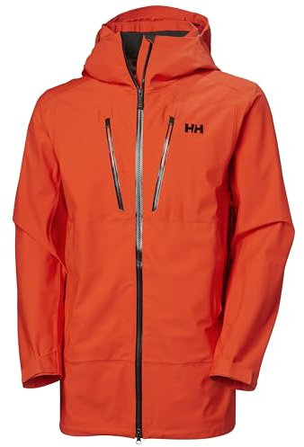 Helly-Hansen Alpha 3L Long Shell Herren Skijacke Wasserdicht 4-Wege-Stretch Athletic Shell Coat, 147 Kirschtomate, M
