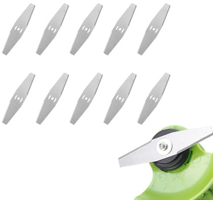 Brush Cutter Blade Metal Blade, 10 Pcs Cordless Strimmer Blades Grass Strimmers Spare Blade Stainless Steel Electric Garden Strimmer Metal Blades for Mowers & Outdoor Power Tools Accessories