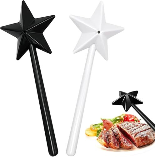 2 Stück Salz- und Pfefferstreuer Zauberstab, Magisches Gewürzstreuer-Set mit Sternen, Nachfüllbare Spice Shaker mit Löchern, für Küche und Tisch