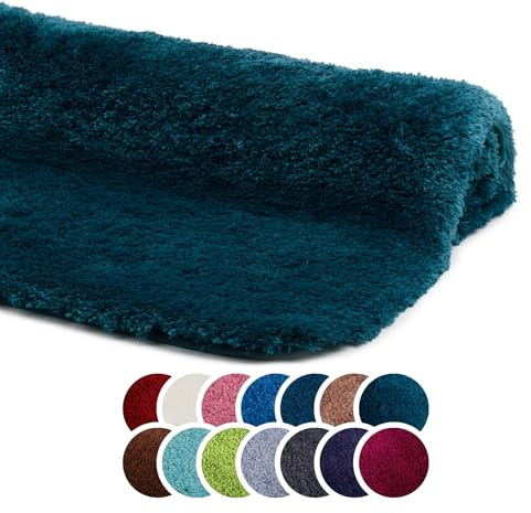 liebling Badteppich 60x100 cm, rutschfeste Badmatte, Lagune, Superior | 100% Polyester (Mikrofaser), Weicher Badvorleger 60 x 100, Anti-Rutsch-Unterseite, Fußbodenheizung geeignet, Waschbar 30 Grad