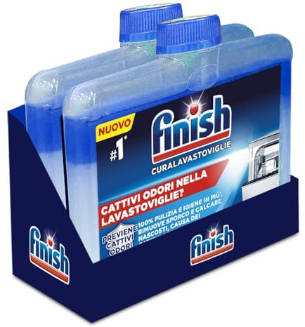 Finish Curalavastoviglie Raccomandato da Napisan, Additivo per una Lavastoviglie Pulita dai Residui di Grasso e Calcare, 250ml (confezione da 2)
