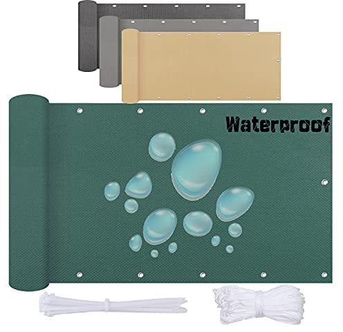 Brise-vue de 80 x 1200 cm - Résistant aux intempéries - Pour protection solaire sur porche, terrasse, espaces extérieurs, jardin, terrasse, terrasse