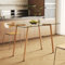 Mesa de comedor rectangular de cristal de 110 x 70 x 75 cm, con tapa de cristal macizo y elegantes patas de acero, adecuada como mesa de cocina o mesa de salón. Mesa moderna para 4-6 personas.
