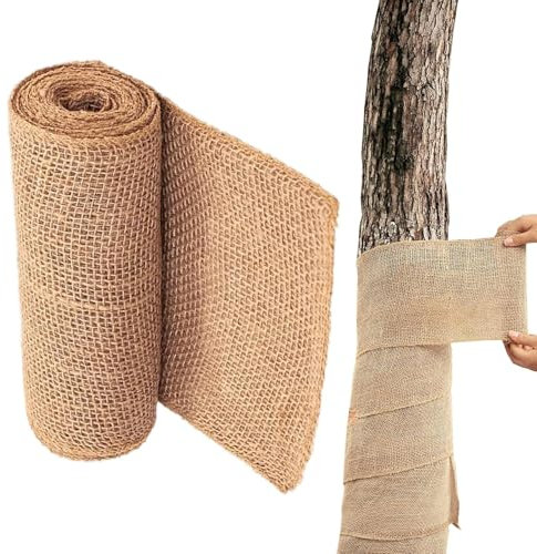 Rouleaux de protection en toile de jute naturelle pour tronc d'arbre - 20 x 300 cm - Protection contre les écorces - Pour garder les au chaud