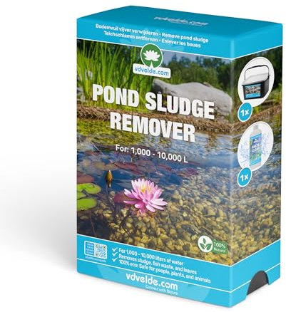 vdvelde.com - Skimmer-Alternative: Teichverschmutzungs-Paket - - Teichschlammentferner für 1.000 bis 10.000 L- 100% ökologisch: Teichreinigung- Sicher für Menschen, Pflanzen und Tiere