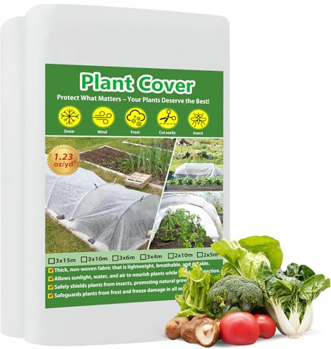 GUKULIVEL Pflanzenabdeckung Winter Schutzvlies 2x10M – 35gsm Atmungsaktives Gartenvlies Frostschutz für Pflanzen, Abdeckvlies für Hochbeet, Pflanzenschutzhaube & Vlies Garten gegen Kälte & Wind