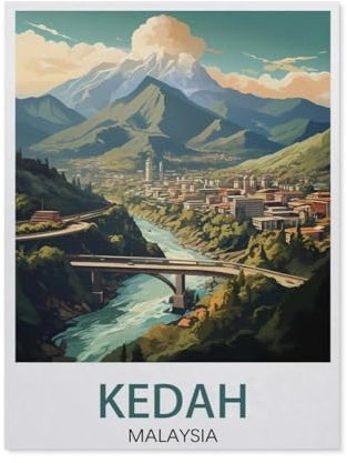 Puzzles 1000 Teile für Erwachsene，Kedah Malaysia Vintage-Reiseposter，Klassische Puzzle Teenager Jungen Mädchen Puzzle Lustige Familienpuzzles In Premium-Qualität Zum Geburtstag（50x70cm）-AW29