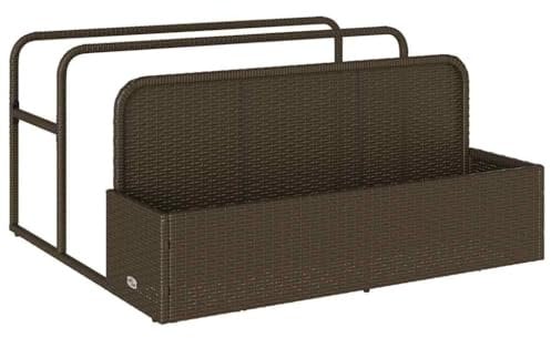 vidaXL Pool Aufbewahrungsbehälter Braun 110x100x57 cm Poly Rattan, Pool-Aufbewahrungskorb, Pool-Spielzeugkorb, Aufbewahrungsbox für Pool