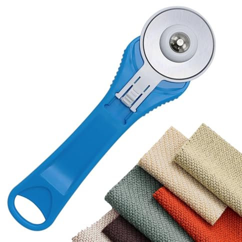 Coupeur de tissu roulé Coupe-papier Rolling Cutter Coupeurs rotatifs de quilting en acier inoxydable roue de coupe de tissu, coupe rotative de 45 mm avec poignée
