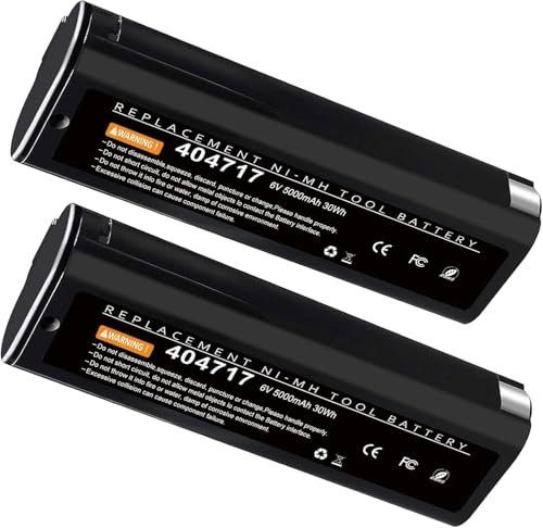 2 Pack 5.0Ah NI-MH Replacement Battery for Paslode Batteries, Compatible with Paslode Nailers 404717 B20544E 404400 900400 901000 B20720 BCPAS-404717 IM250 IM200 IM65 IM50 IM350A IM350CT PS604N