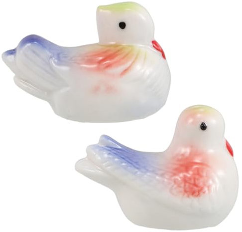 CVUTOVO 2 Pièces Lot de Figurines De Canard en Céramique Décor De Table De Sable Support De Vaisselle Miniature pour Intérieur Ou Jardin