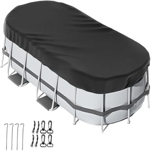SONGDIQI Oval Pool Cover, 210D Oxford Fabric (7x10ft/7x13ft/8x14ft) UV & Weather Resistant Securely Fits(7 * 13 ft (213 * 396cm))
