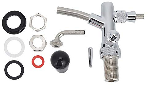 Robinet Vinaigrier en Laiton Chromé et Acier Inoxydable, Filetage G5/8in, Robinet à Bière Réglable - Compatible Avec Bière et Keg, et Facile à Utiliser, Pour Bars, Pubs et Maisons