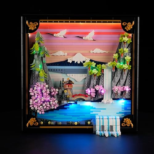 YEABRICKS Lumière LED pour Lego-31218 Art Japanese Cherry Blossom Paysage Modèle Blocs (Kit de construction non inclus)