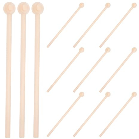 Alipis Lot de 12 Maillets de Percussion en Bois Naturel, Maillets de Xylophone et Glockenspiel, Baguettes de Musique pour Garçon et Filles et Débutants, Accessoires pour Instruments