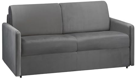 Vente-unique - Schlafsofa 2 Calife - Samt - anthrazitgrau