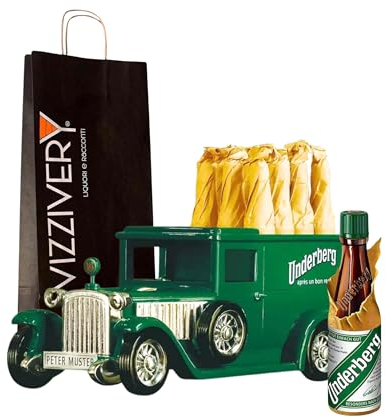 Liquore Amaro Underberg - Box Camion Originale Underberg con 12 Bottigliette Mignon da 2cl Vol. 44% - Liquore Digestivo alle Erbe - Set da Collezione