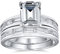 Personalisierbarer Traditioneller Art Deco Stil 2CT Smaragdschliff Baguette Mantelring AAA CZ Verlobungsring Set Für Frauen .925 Sterlingsilber Anpassbar