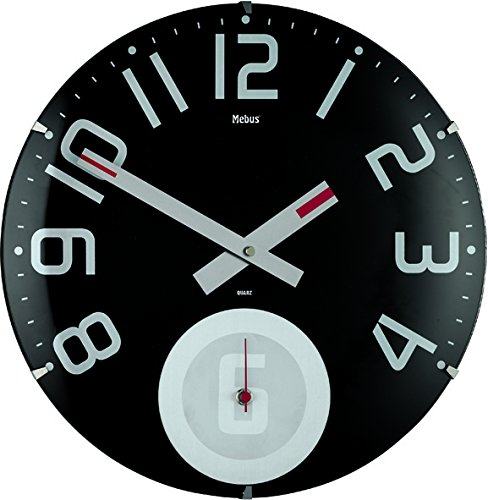 Mebus Wanduhr/Analog/Farbe: Schwarz/Modell: 17729