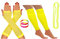 NEON FISHNET GLOVES, LEG WARMERS, NECKLACE BEADS AND NEON WRISTBAND HEN PARTY FANCY DRESS (Yellow)