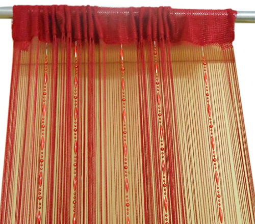 Zidetang Dew Drop Perlen-Türvorhang, Quaste, Trennwand, Weinrot