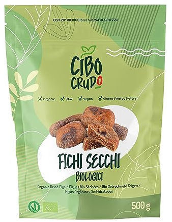 Fichi Secchi Bio - 500g. Fichi Essiccati al Sole Senza Zucchero e Zolfo Biologici. Contengono Fibre Carboidrati e Minerali. Da Consumare Come Snack. Per Ricette Dolci e Ripieni. Insalate o Marmellate.