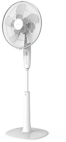 Cecotec EnergySilence 1010 ExtremeFlow Ventilador de pie 10 aspas, Potente, Oscilante, Silencioso, 3 velocidades, Temporizador, Regulable, Motor de Cobre, Blanco