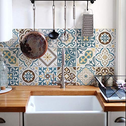 RE-COVERTILES Fliesenaufkleber für Küche und Bad 54 Stück 10x10 cm PS00208
